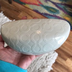 Coach white optic print hard shell eyewear case